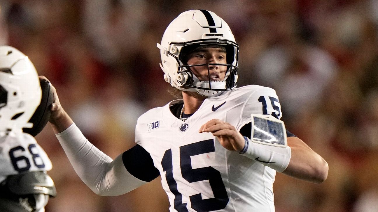 Penn State's Drew Allar (knee) sits out 2nd half vs. Wisconsin - 6abc ...