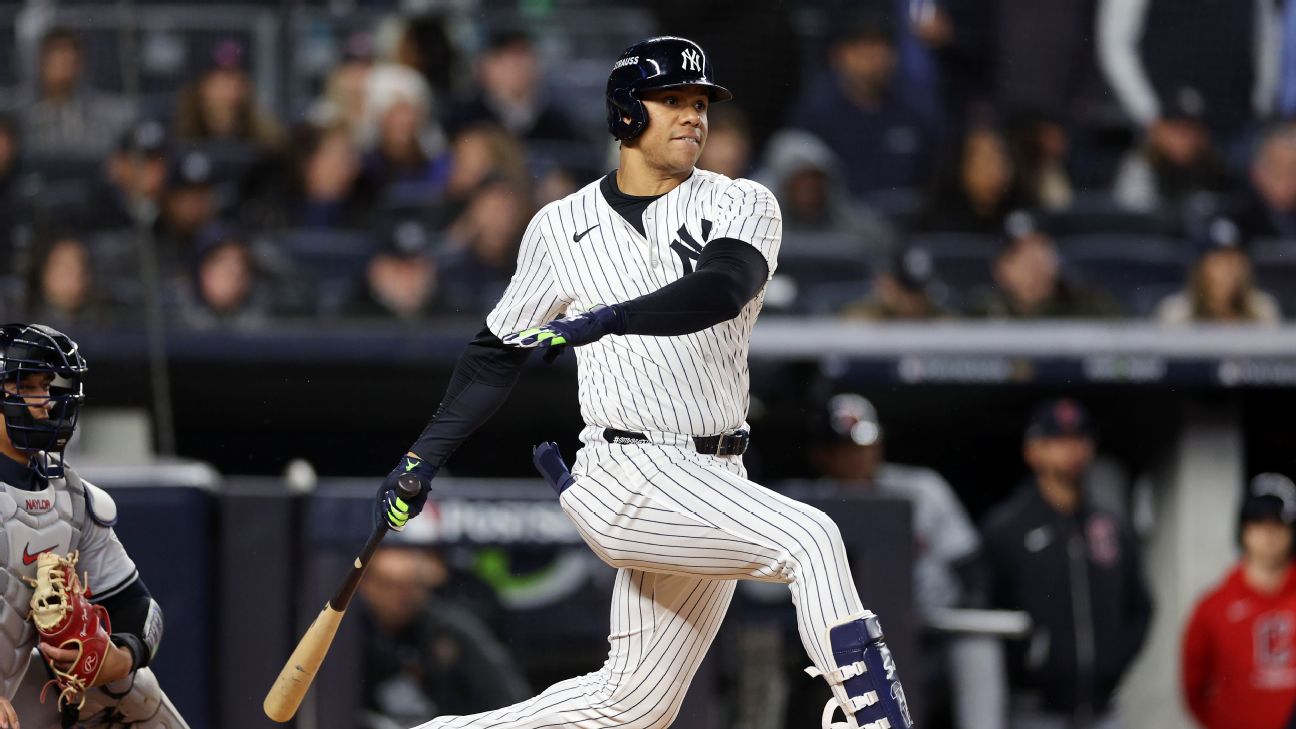 Juan Soto and the New York Yankees welcome the Los Angeles Dodgers to Yankee Stadium on Monday night.