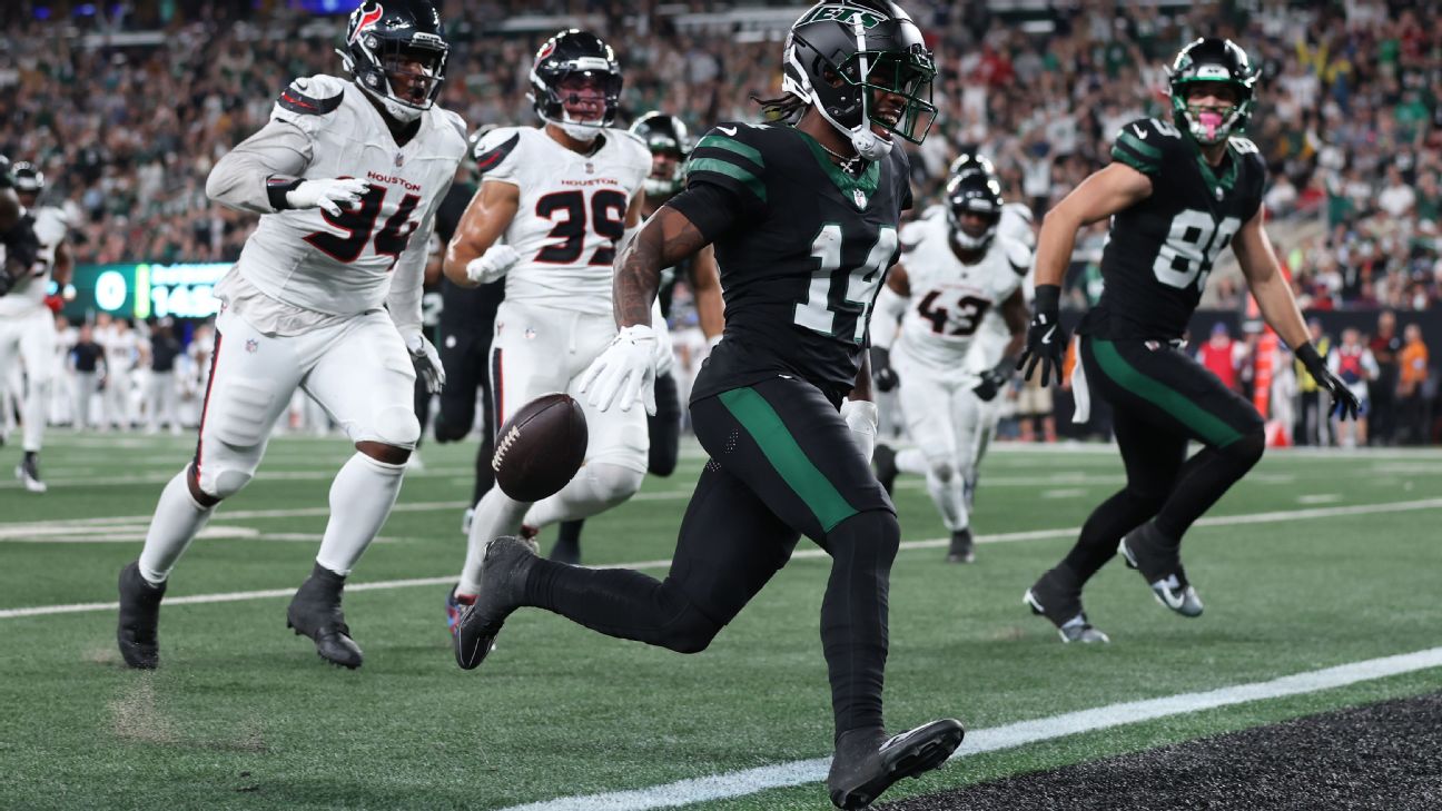 New York Jets WR Malachi Corley learns from touchdown blooper - ABC7 New  York, image size:1296x729