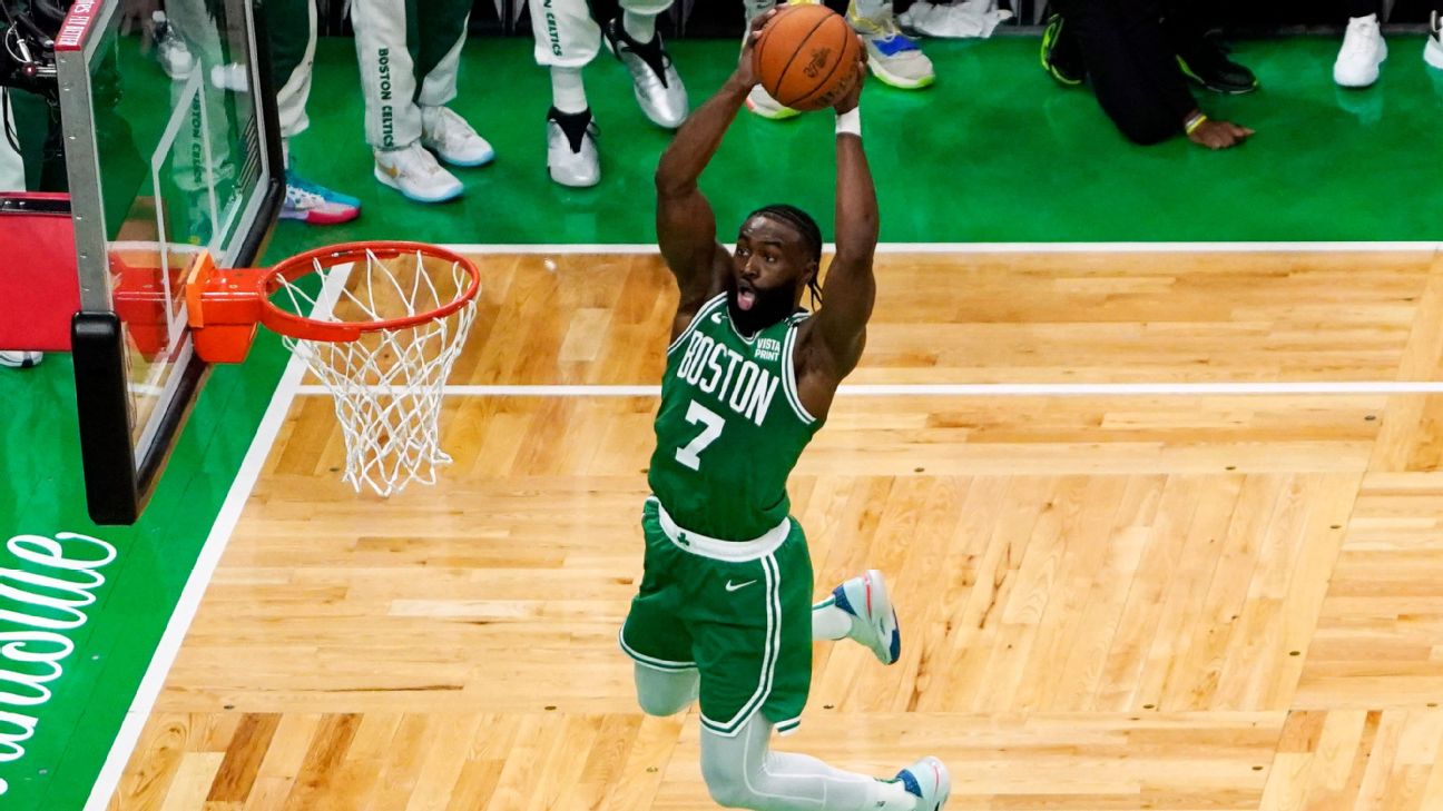 Jaylen Brown and the Boston Celtics opened the season as favorites to repeat as NBA champions.