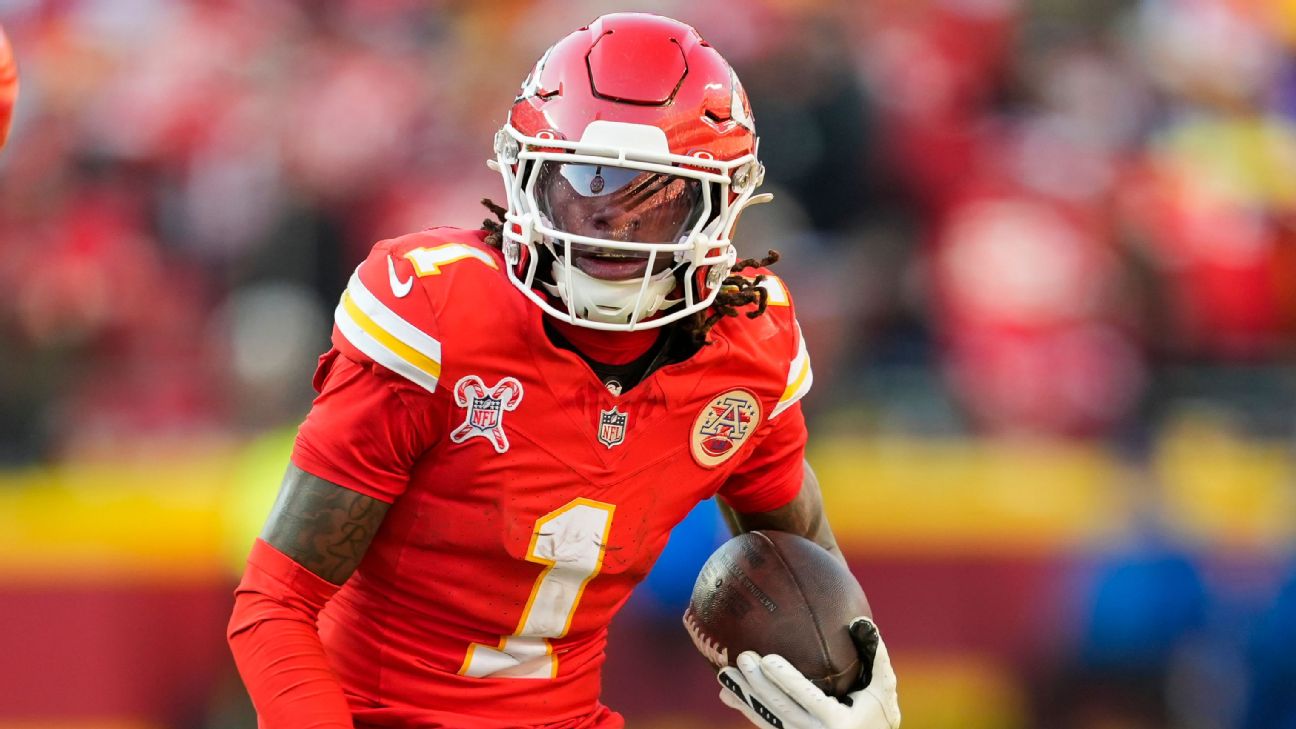 Chiefs rookie Xavier Worthy growing into WR1 for Mahomes - ESPN