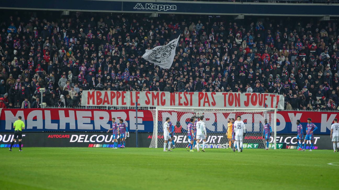 SM Caen fans protest Kylian Mbappé ownership: 'Not your toy' - ESPN