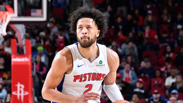 Cade Cunningham leads the Detroit Pistons with 24.8 points per game and is third in the NBA with 9.4 assists per game.