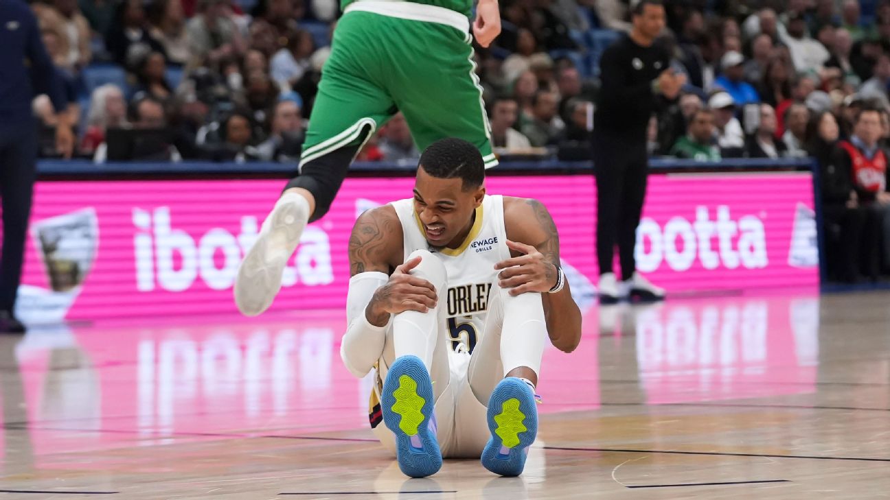 <a href="https://www.espn.com/nba/story/_/id/43645701/pelicans-murray-suffers-lower-right-leg-injury-vs-celtics" target="_blank">Sources: Pelicans lose Murray to torn Achilles</a>
