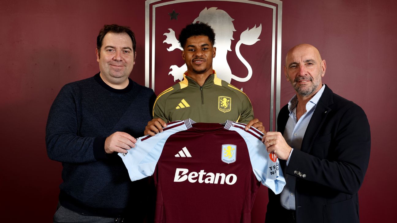 Marcus Rashford joins Aston Villa on loan from Man United - ESPN