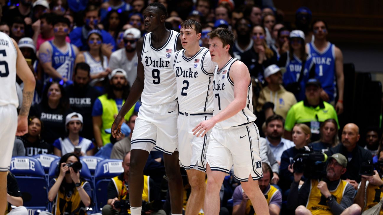 Duke freshmen trio Khaman Maluach, Cooper Flagg, and Kon Knueppel are projected to be first-round picks in the 2025 NBA draft.