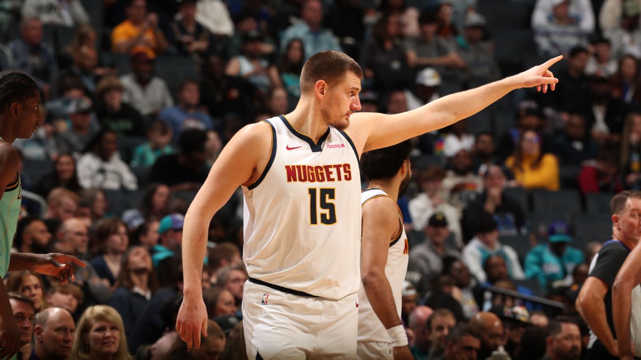 Nikola Jokic of the Denver Nuggets is the top-ranked player.