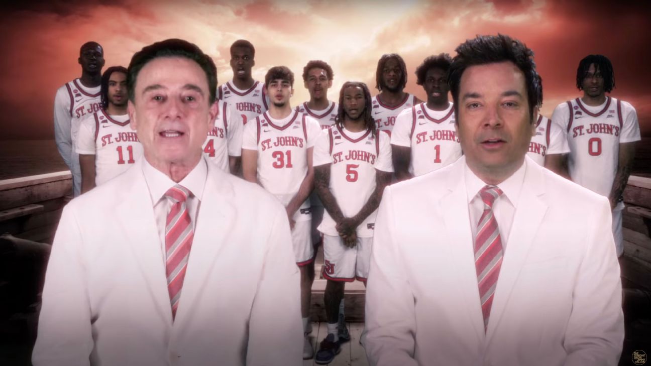 St. John's Red Storm and Rick Pitino Join Jimmy Fallon for a NCAAM Tournament Anthem on 'The Tonight Show'