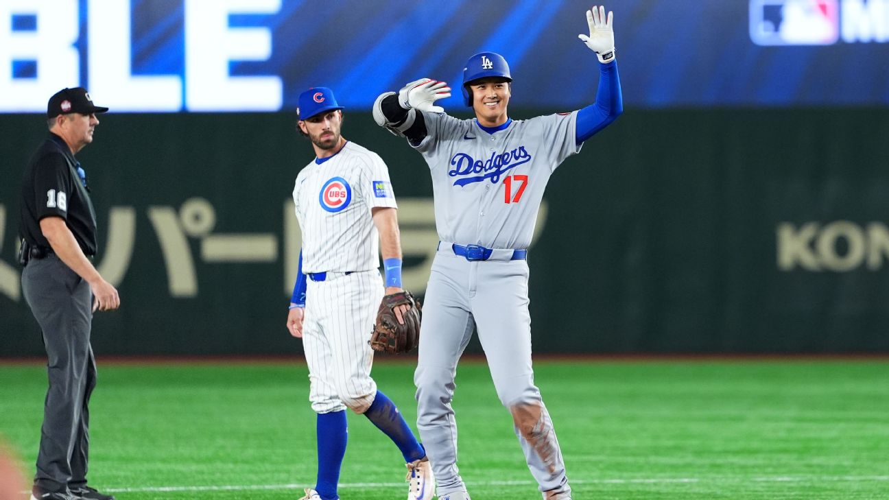 Shohei Ohtani 'nervous' playing in Tokyo as Dodgers win opener - ESPN