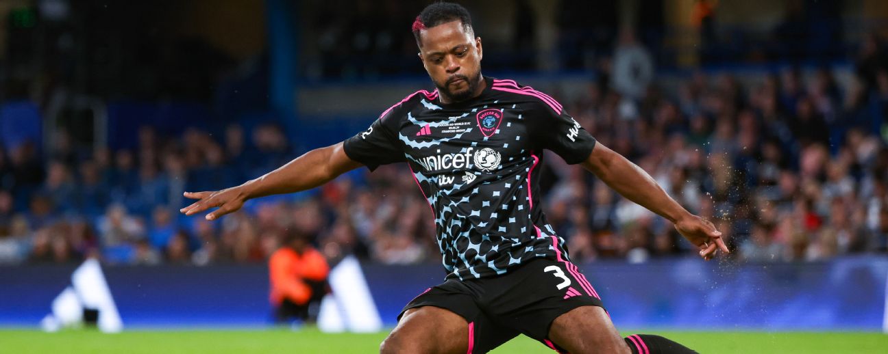 Patrice Evra during Soccer Aid For UNICEF 2024 at Stamford Bridge
