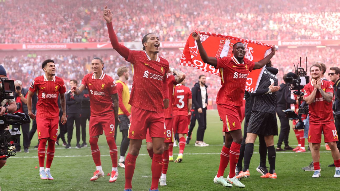 Liverpool clinch Premier League, match Man United with 20 league titles -  ESPN