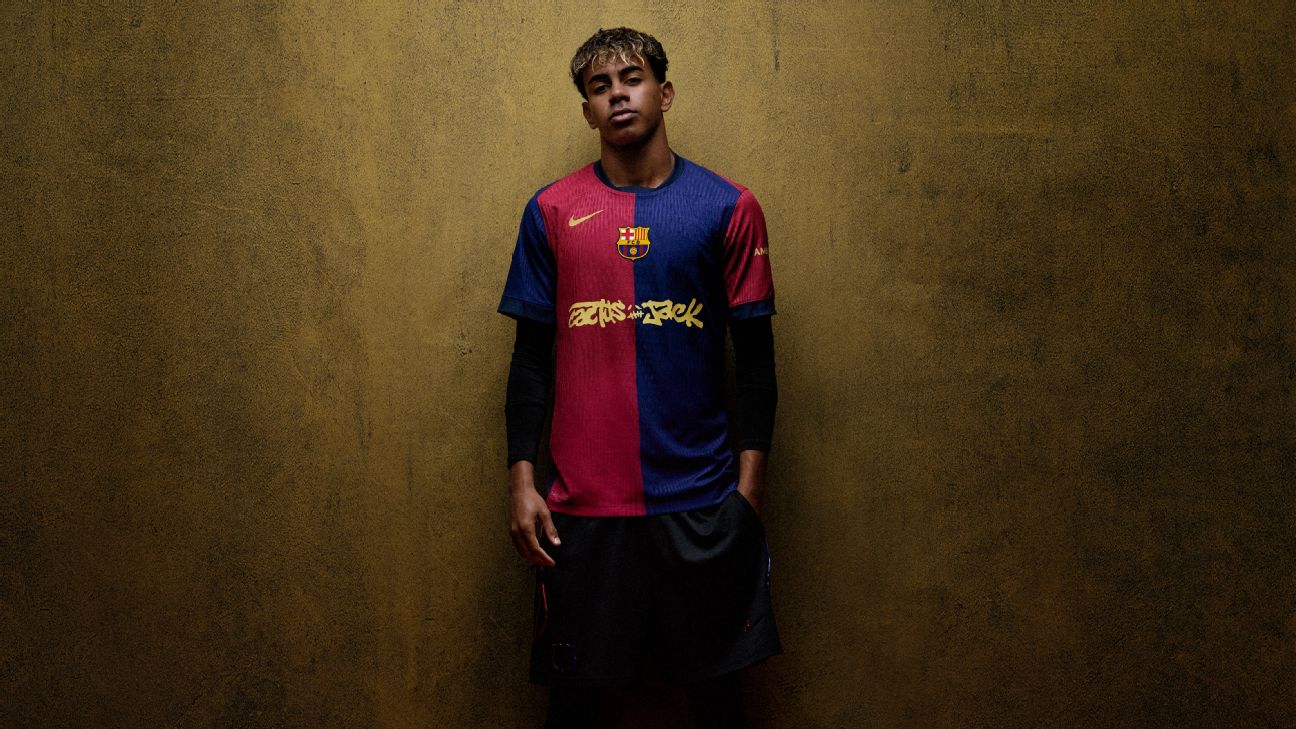 Barcelona unveil Travis Scott jersey for Clásico vs. Real