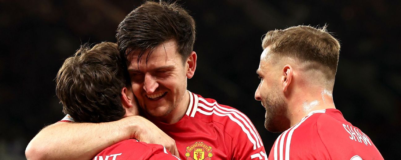 Man United players celebrate after scoring a goal against Athletic Club in the Europa League.