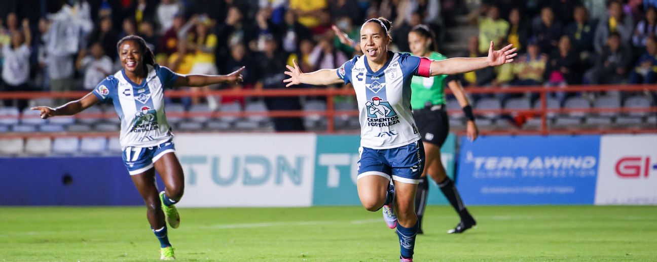 Charlyn Corral celebrando gol en la final ante América del Clausura 2025.