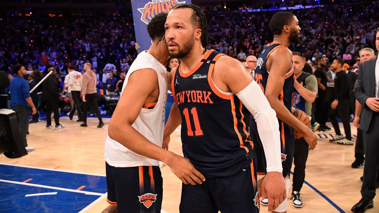 “I was actually telling them to get off the court. There’s nothing to celebrate,” Jalen Brunson said of his postgame message to his Knicks teammates after they defeated the Celtics in Game 4 to take a commanding 3-1 series lead. 

