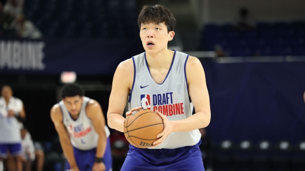 Hansen Yang, 19, played in front of a majority of NBA scouts who were seeing him play live for the first time at the combine in Chicago.