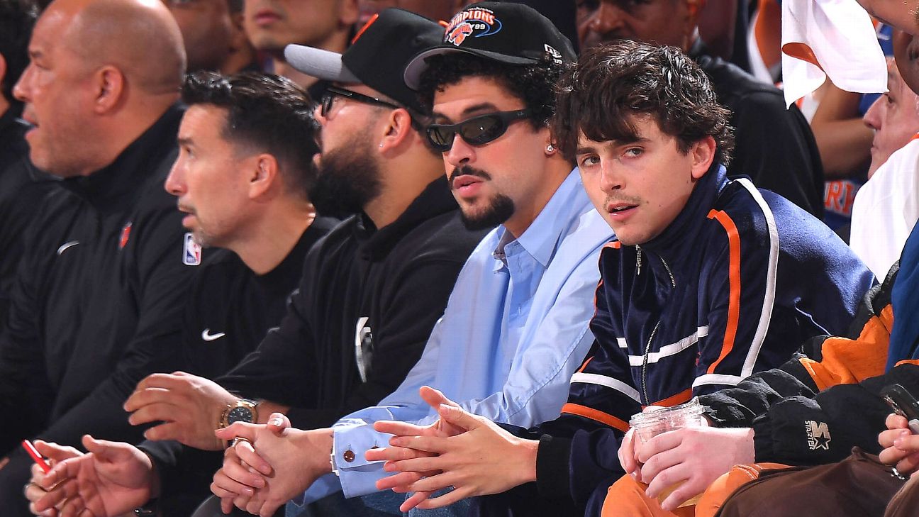 Timothée Chalamet, Bad Bunny lead celebrity sightings at Celtics-Knicks