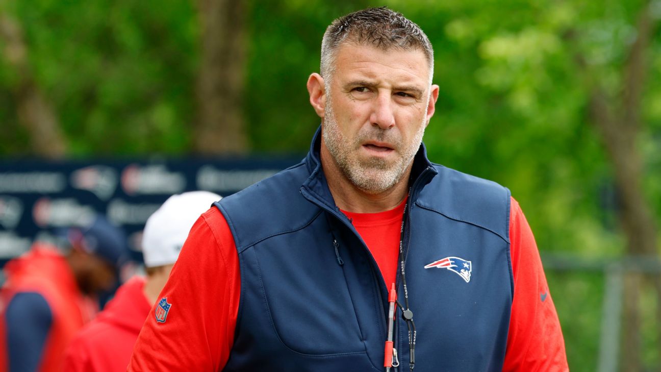 Patriots' Mike Vrabel bloodied after jumping into practice scrum - ESPN