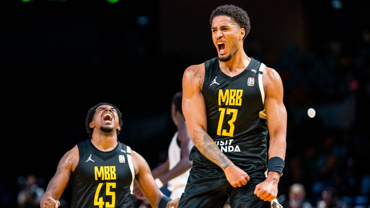 Jovan Mooring and Omar Thielemans celebrate MBB's win.