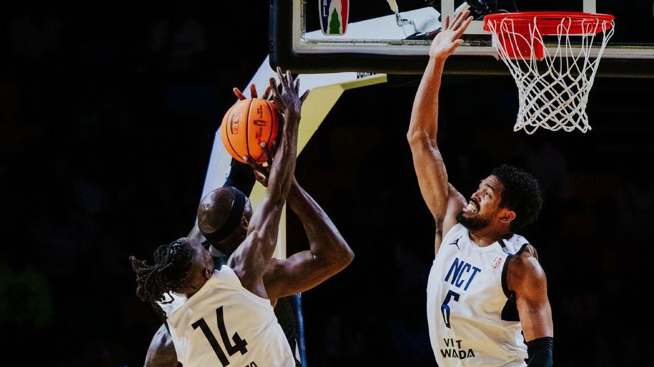 Albert Einstein Onyango Odero #14 of Nairobi City Thunder scored a team-high 23 points to beat MBB at the BAL.