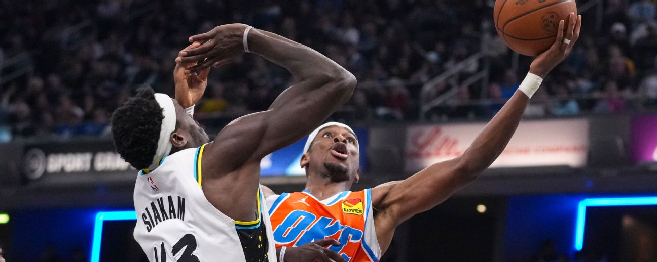 Shai Gilgeous-Alexander ataca en ofensiva ante Pascal Siakam