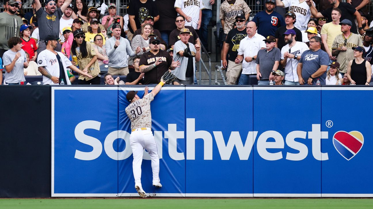 Padres' Gavin Sheets Injured in Wall Collision Against Pirates