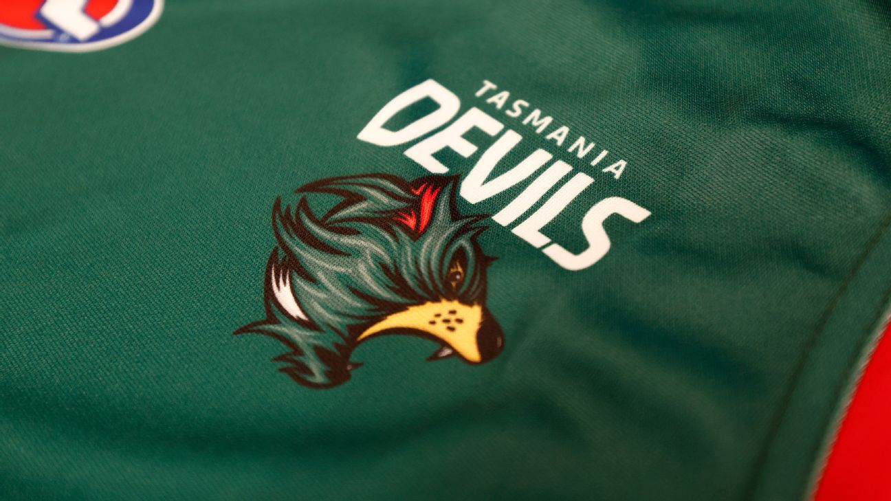A close up of the Tasmania Devils' inaugural AFL jumper. — Article image accompanying Premier defies parliament's AFL stadium cost request on WagerUp Sports News. A close up of the Tasmania Devils' inaugural AFL jumper. — Article image accompanying Premier defies parliament's AFL stadium cost request on WagerUp Sports News.