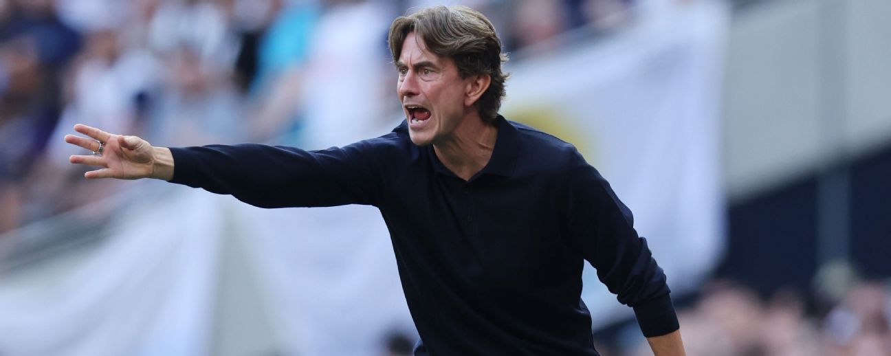 Thomas Frank manager / head coach of Brentford during the Premier League match between Tottenham Hotspur FC and Brentford FC at Tottenham Hotspur Stadium
