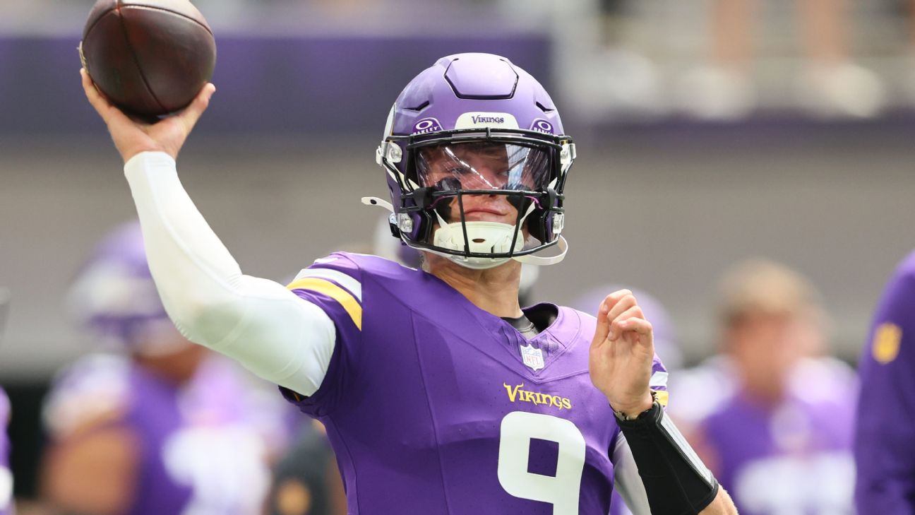 <a href="https://www.espn.com/nfl/story/_/id/45935173/13-play-stint-caps-emotional-day-jj-mccarthy-long-awaited-return" target="_blank">McCarthy emotional in return from injury ‘journey’</a>