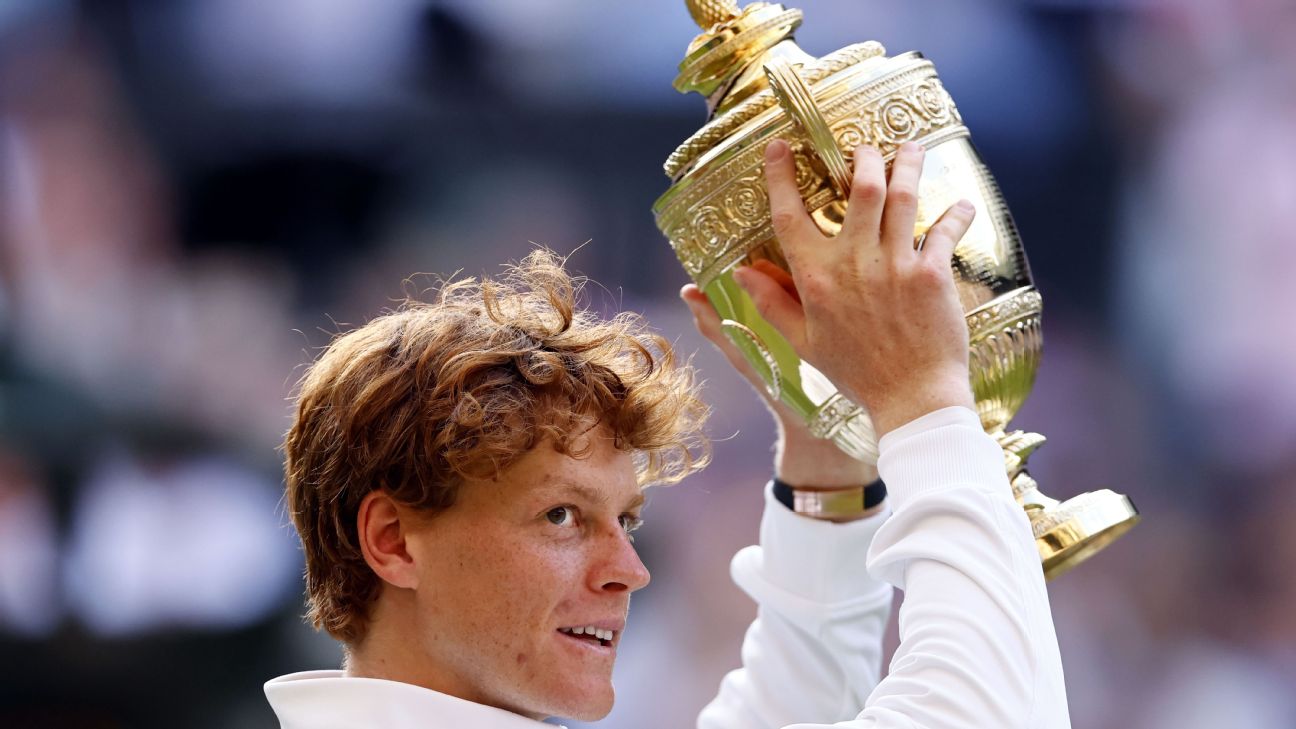 <a href="https://www.espn.com/tennis/story/_/id/45732583/jannik-sinner-defeats-carlos-alcaraz-rematch-win-wimbledon-2025-men-singles-title" target="_blank">Sinner dethrones Alcaraz in rematch at Wimbledon</a>