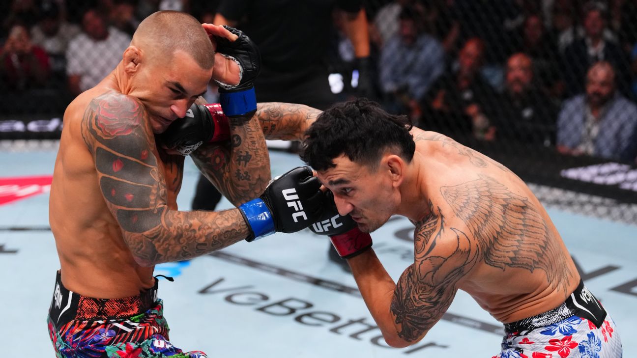 <a href="https://www.espn.com/mma/story/_/id/45780404/holloway-wins-ufc-318-main-event-poirier-retirement-fight" target="_blank">Holloway ends trilogy with win in Poirier’s farewell</a>