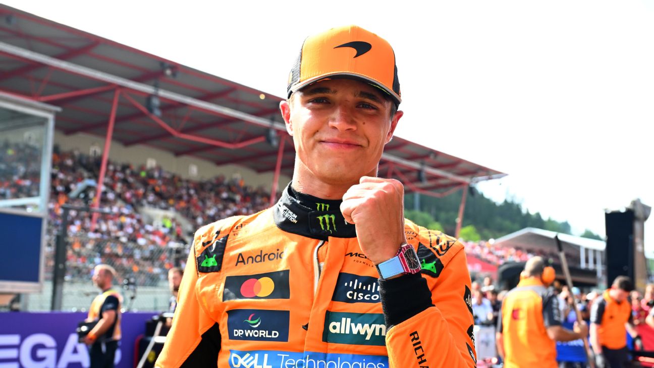 Lando Norris Secures Pole Position at Belgian GP, Outpaces Teammate Piastri in Thrilling Qualifying Session