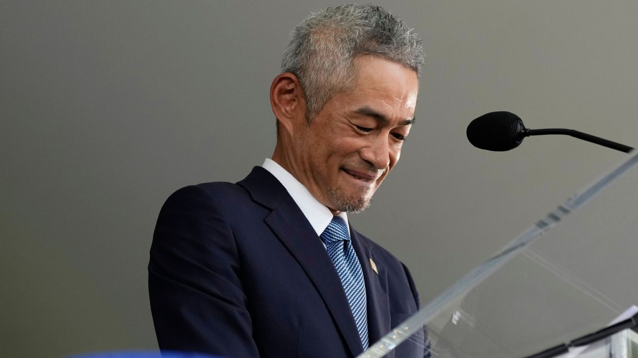 <a href="https://www.espn.com/mlb/story/_/id/45838704/ichiro-joins-sabathia-wagner-parker-allen-hall-fame" target="_blank">Ichiro shows funny side, joins CC, Wagner in HOF</a>