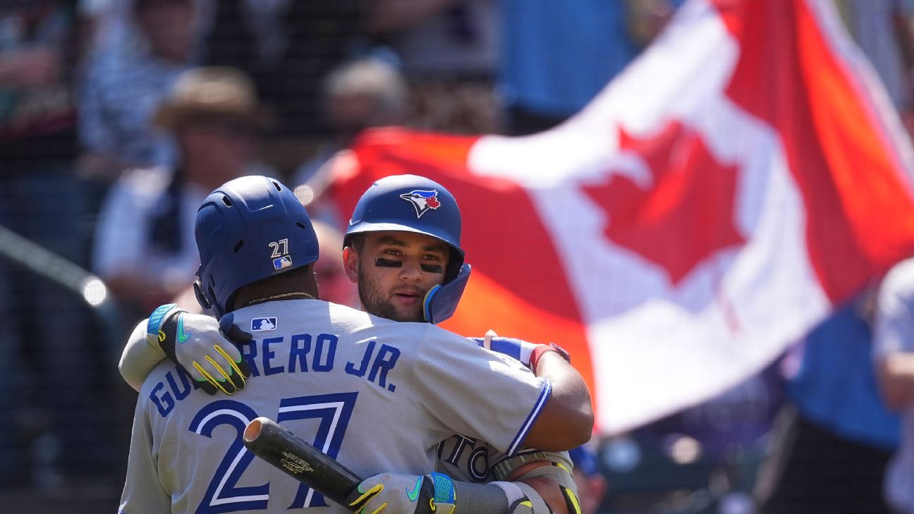 <a href="https://www.espn.com/mlb/story/_/id/45916680/blue-jays-63-hits-3-game-sweep-rockies-most-1900" target="_blank">Blue Jays total 45 runs, 63 hits in sweep of Rox</a>