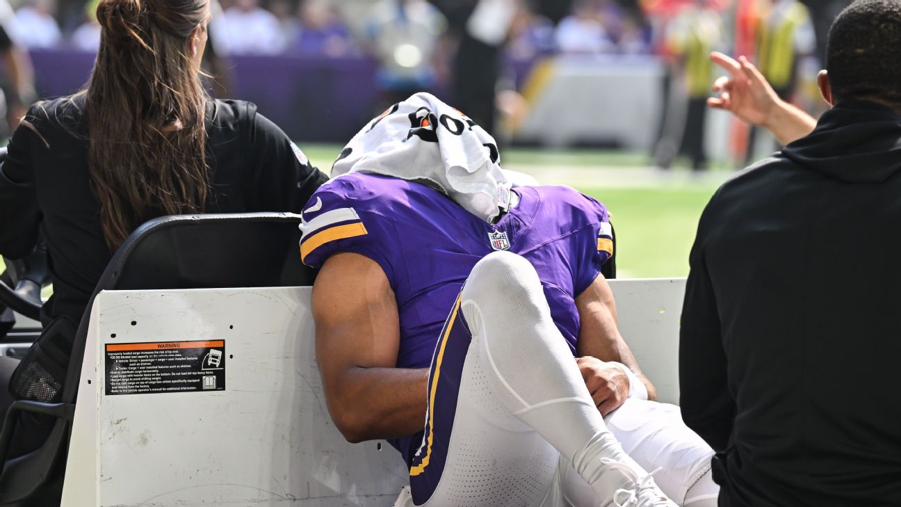 <a href="https://www.espn.com/nfl/story/_/id/45934541/vikings-rondale-moore-hurts-knee-heartbreaking-situation" target="_blank">Moore, out all of ’24, hurt on first play for Vikings</a>