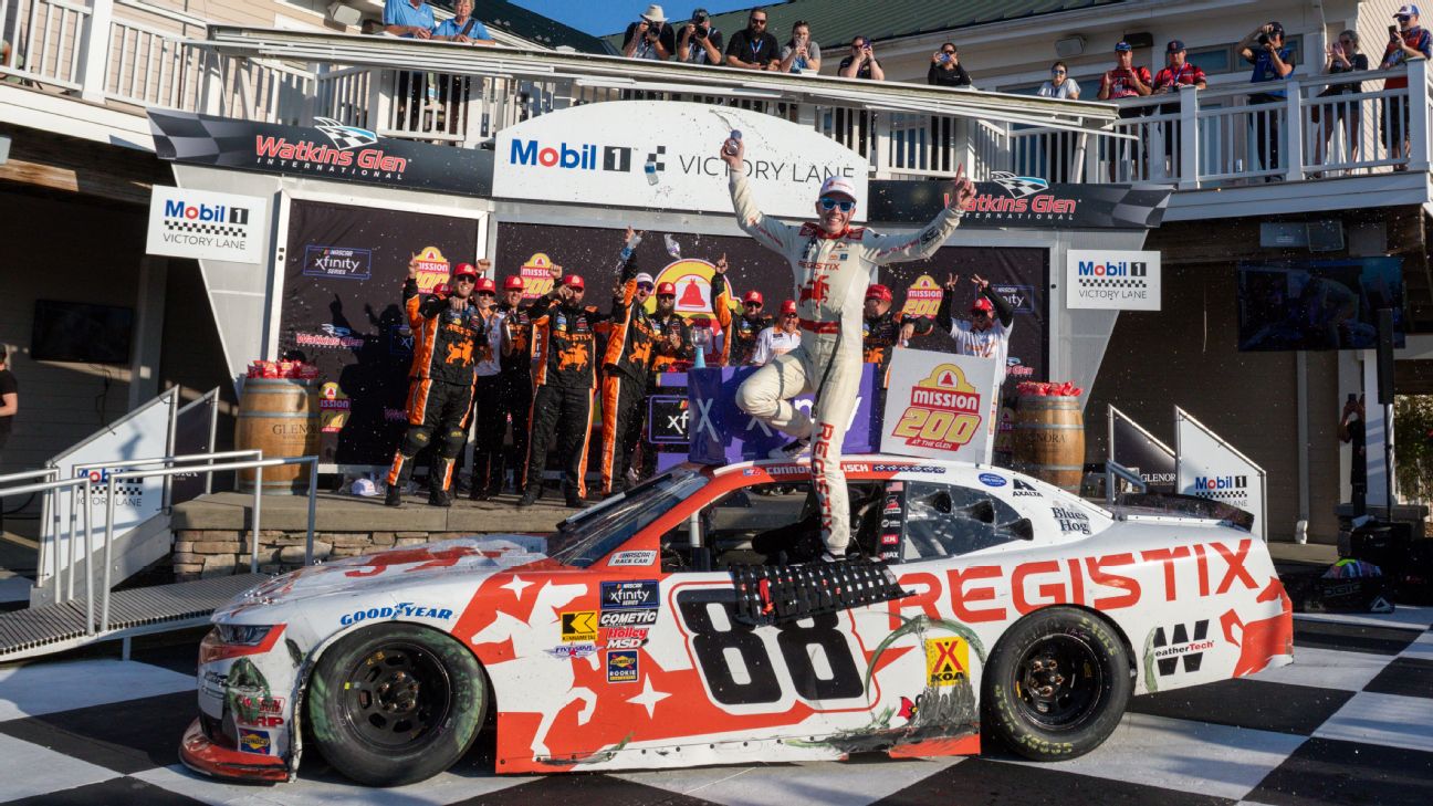 <a href="https://www.espn.com/racing/story/_/id/45935102/nascar-connor-zilisch-falls-celebrating-breaks-collarbone" target="_blank">Zilisch breaks collarbone in scary Victory Lane fall</a>