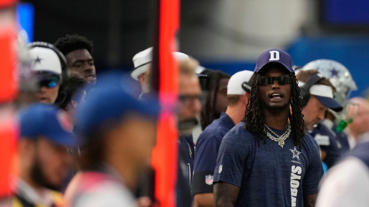 <a href="https://www.espn.com/nfl/story/_/id/45934617/ceedee-lamb-flagged-getting-hit-ref-wr-street-clothes-sideline" target="_blank">Lamb, in street garb, trucked by ref, then flagged</a>