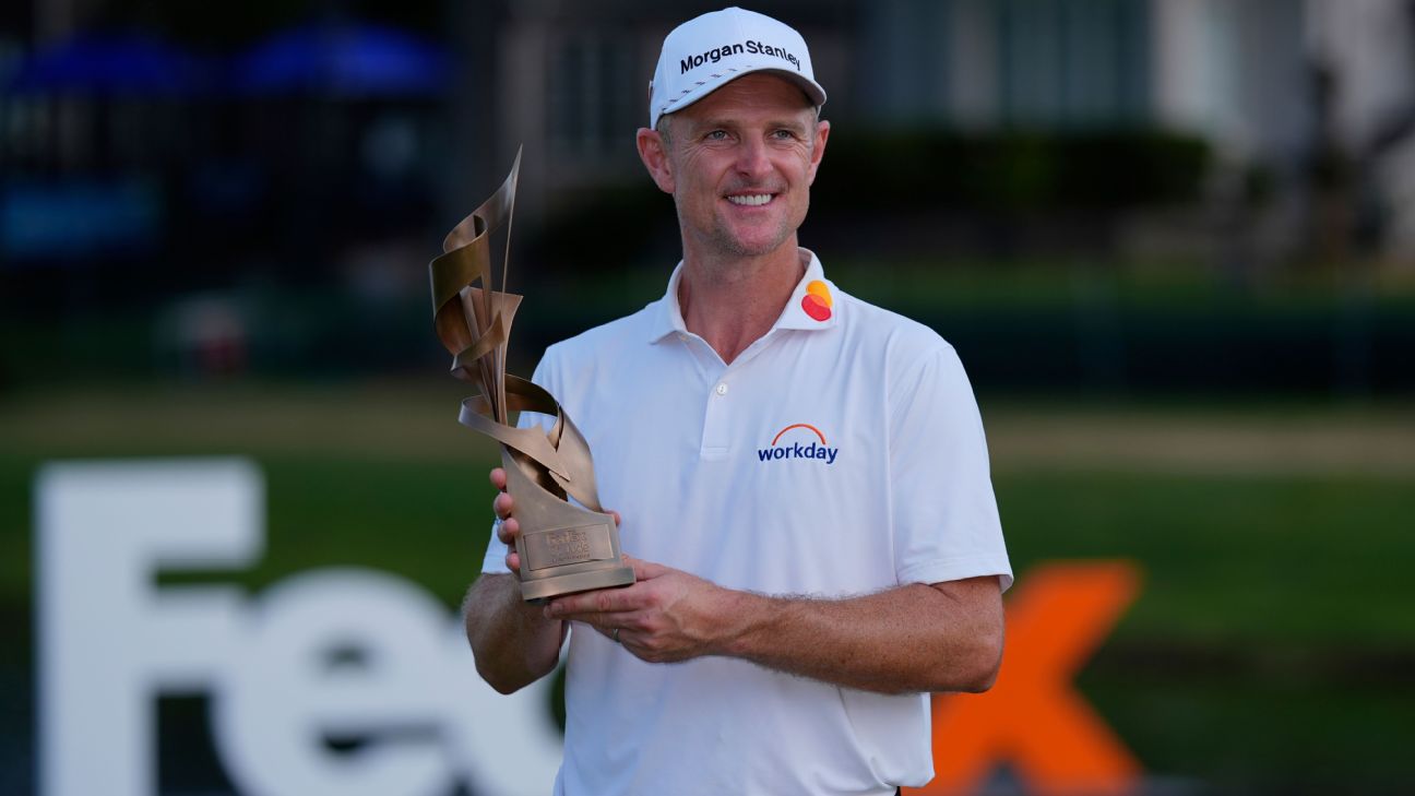 <a href="https://www.espn.com/golf/story/_/id/45941301/justin-rose-beats-jj-spaun-playoff-win-fedex-st-jude-championship" target="_blank">Rose rallies late, tops Spaun in St. Jude playoff</a>