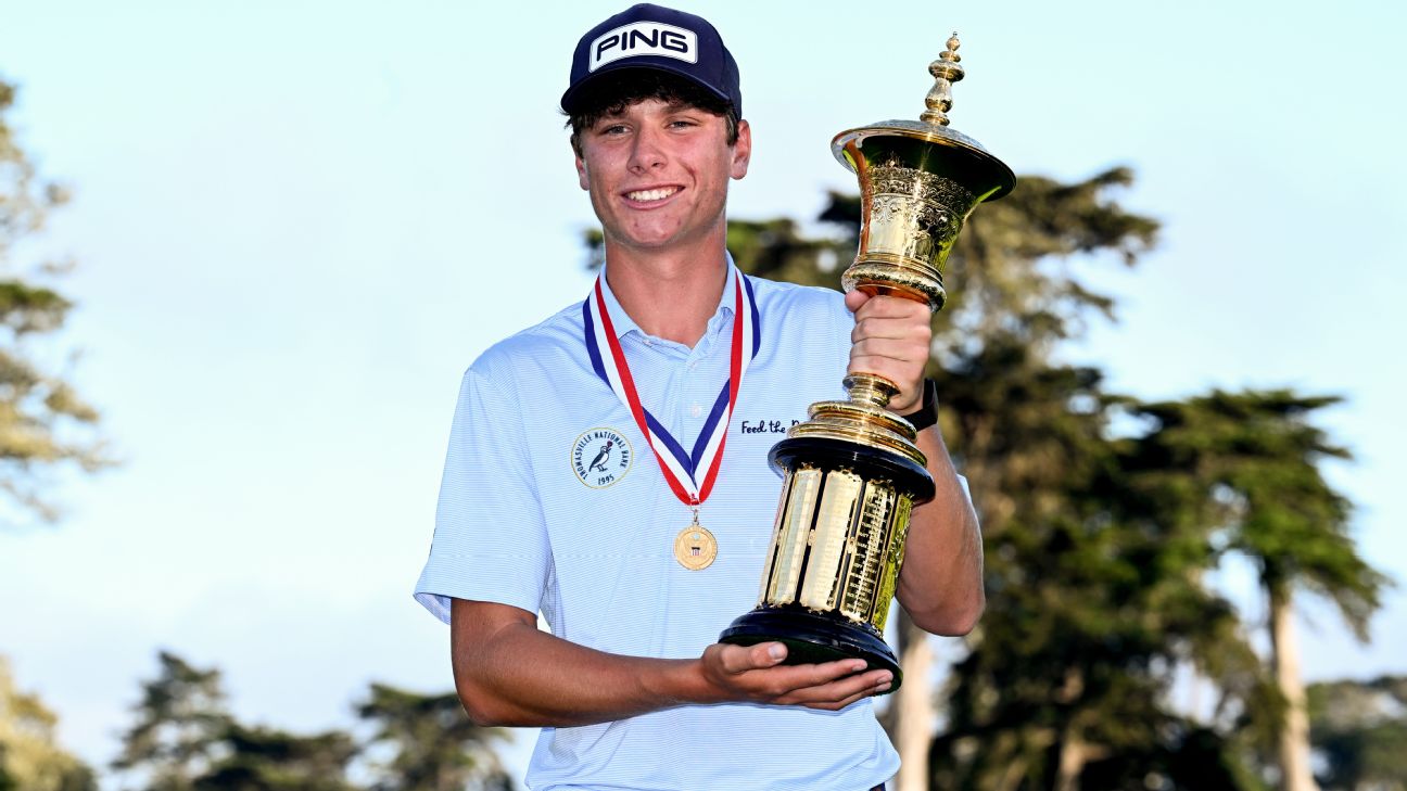<a href="https://www.espn.com/golf/story/_/id/46004917/mason-howell-wins-us-amateur-olympic-club" target="_blank">Howell, 18, wins U.S. Amateur; youngest since ’09</a>