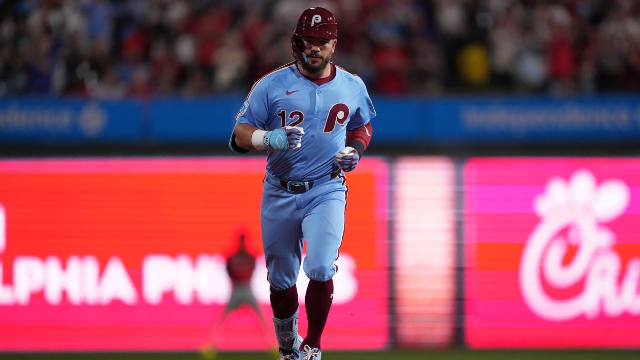 <a href="https://www.espn.com/mlb/story/_/id/46099736/phillies-slugger-kyle-schwarber-hits-4-home-runs-1st-5-bats" target="_blank">‘Fun night’: Schwarber has MLB’s 21st 4-HR game</a>