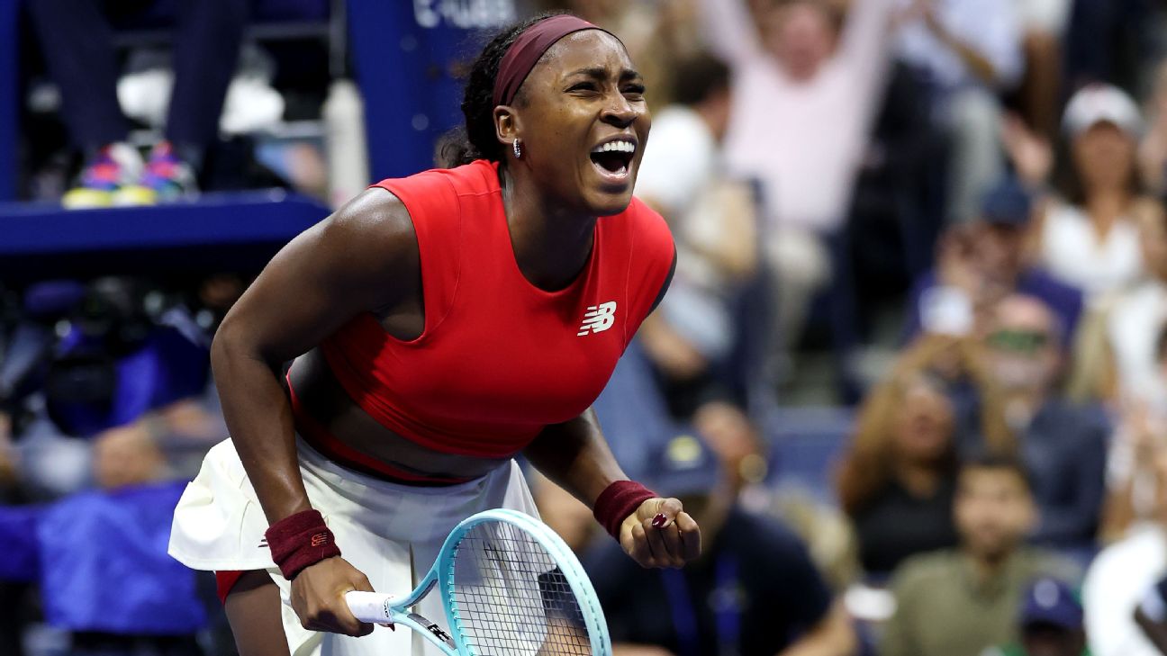 <a href="https://www.espn.com/tennis/story/_/id/46099893/coco-gauff-fights-tears-8-double-faults-win-us-open" target="_blank">Gauff fights tears, 8 double faults to grind out win</a>