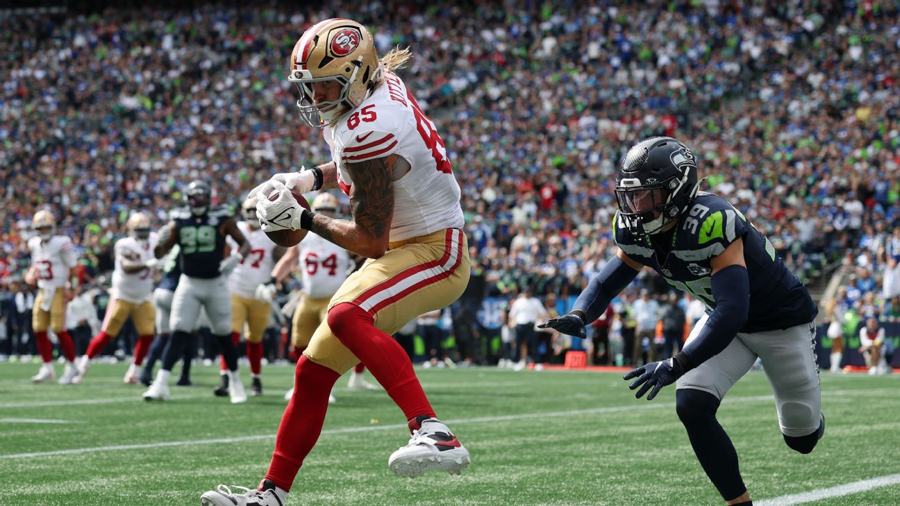 Kittle exits 49ers' win vs. Seahawks with hamstring injury - ESPN