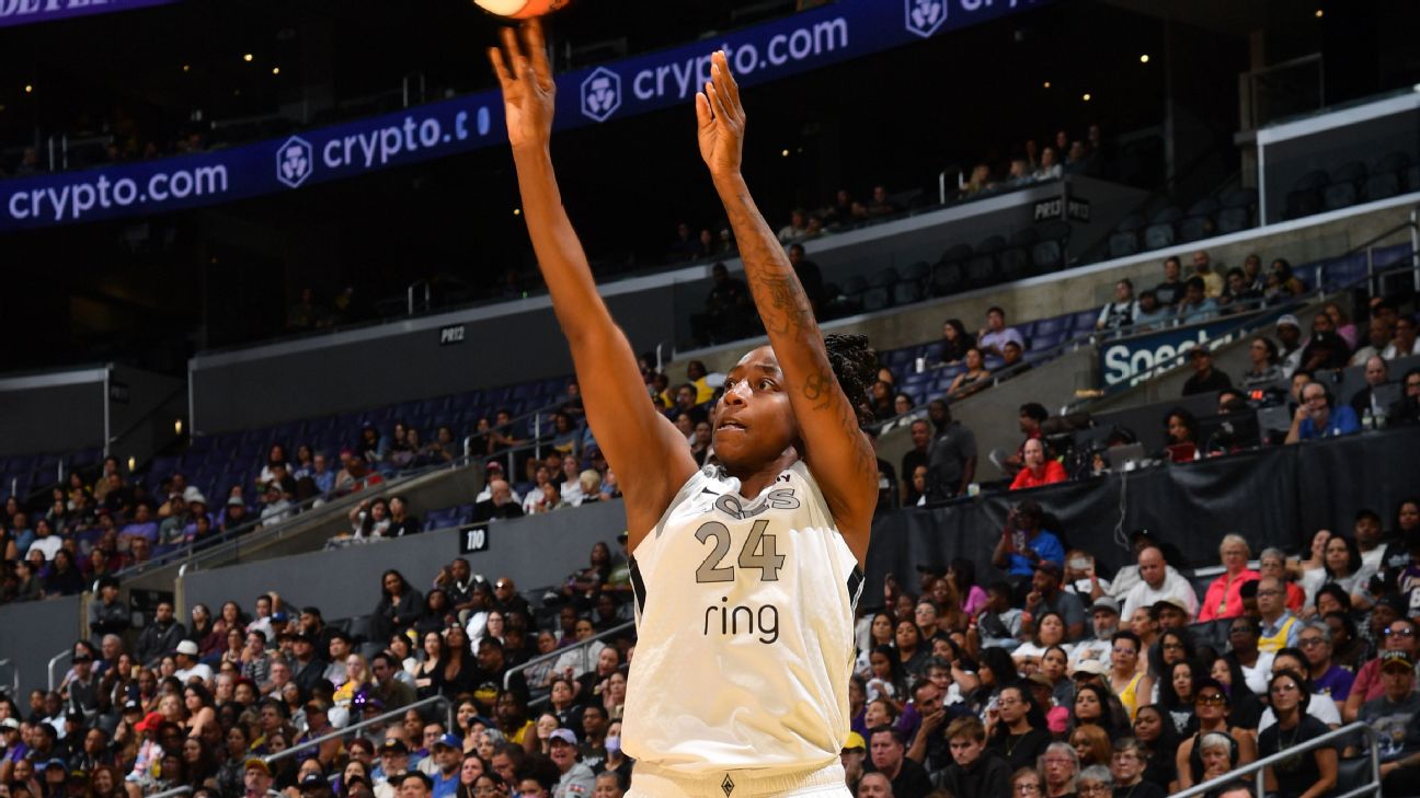 <a href="https://www.espn.com/wnba/story/_/id/46230912/aces-finish-style-hit-record-22-3-16th-straight-win" target="_blank">Aces close with record 22 3s in 16th straight win</a>