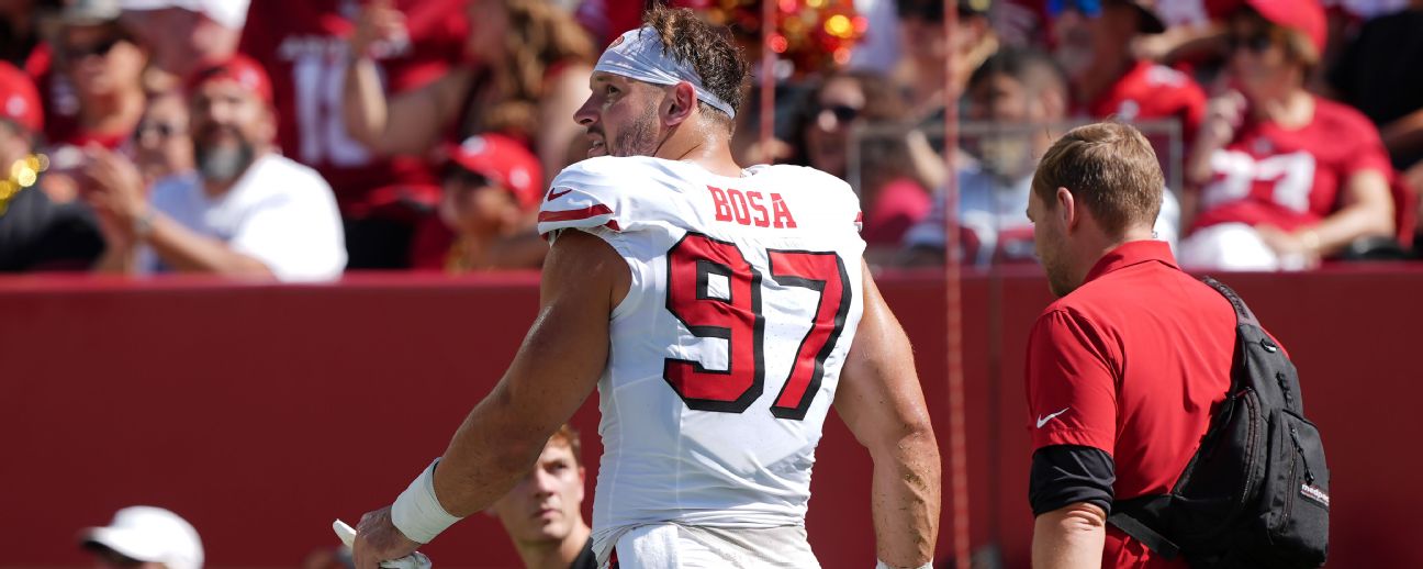 49ers DE Nick Bosa out for season with torn right ACL - ESPN