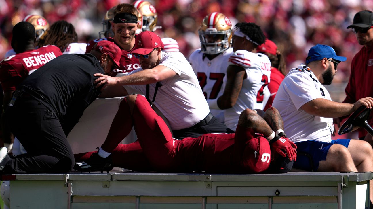 <a href="https://www.espn.com/nfl/story/_/id/46339551/cardinals-james-conner-carted-leg-injury" target="_blank">Source: RB Conner suffers season-ending injury</a>