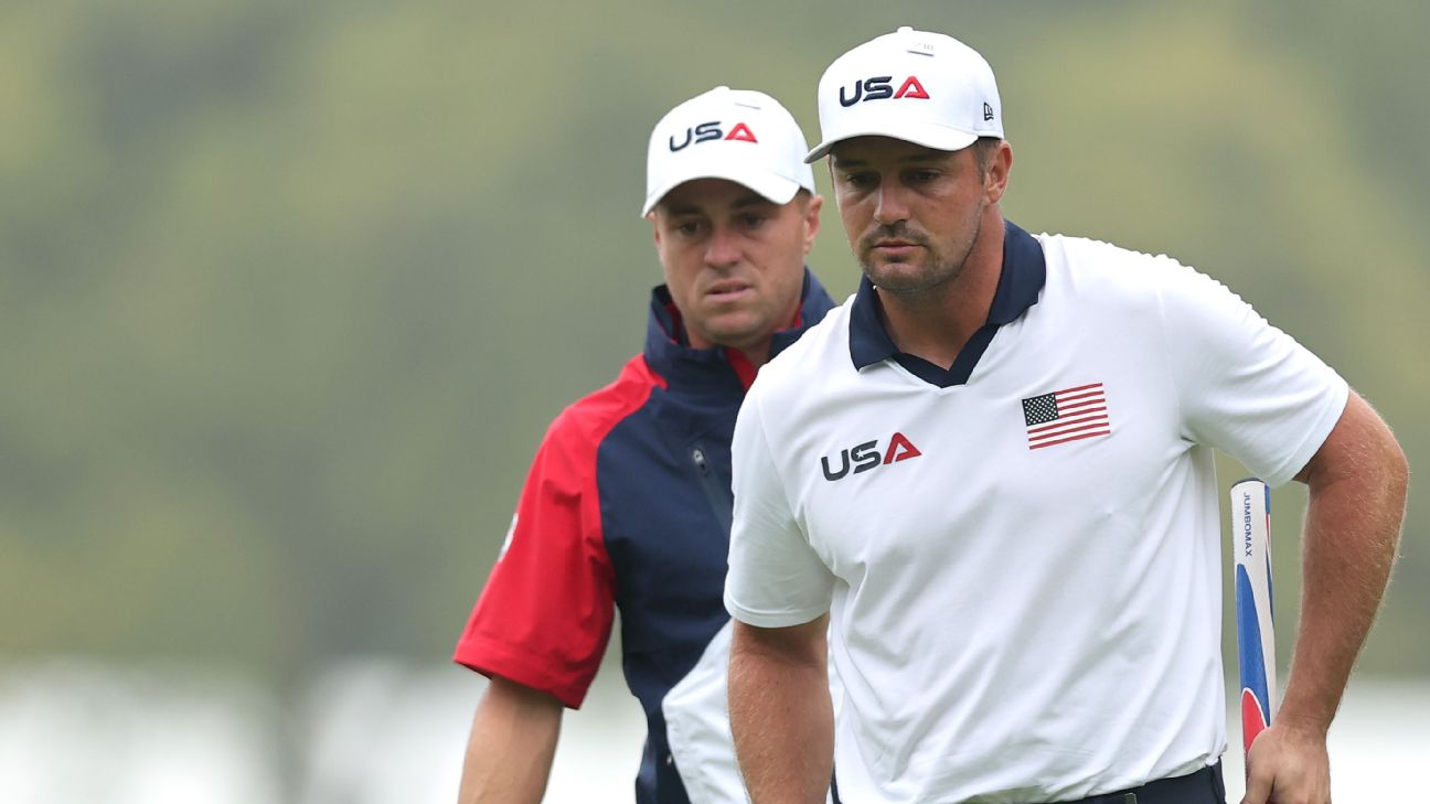 <a href="https://www.espn.com/golf/story/_/id/46380476/bryson-paired-thomas-ryder-cup-friday-foursomes-set" target="_blank">Bryson-Thomas to lead off U.S. team at Ryder Cup</a>