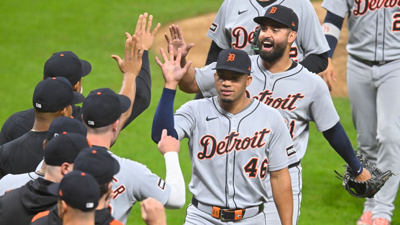 <a href="https://www.espn.com/mlb/story/_/id/46382810/tigers-end-8-game-slide-tie-guardians-atop-al-central-3-left" target="_blank">‘Weight lifted’: Tigers top Guardians, tie for 1st</a>
