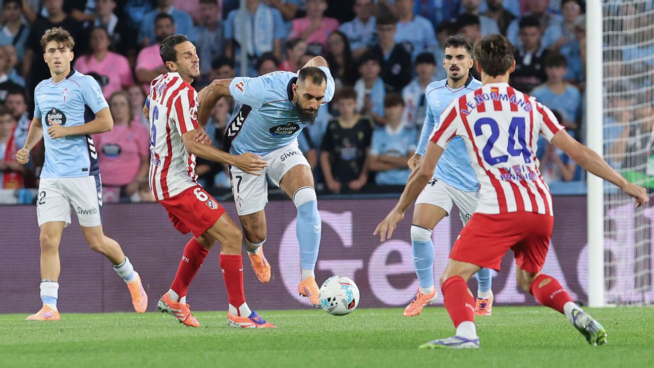 Celta de Vigo y Atlético Madrid empatan 1-1 en un vibrante duelo de LaLiga