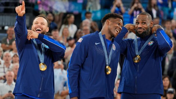 Anthony Edwards (center) could be a candidate to be the face of the league as Stephen Curry and LeBron James have been.