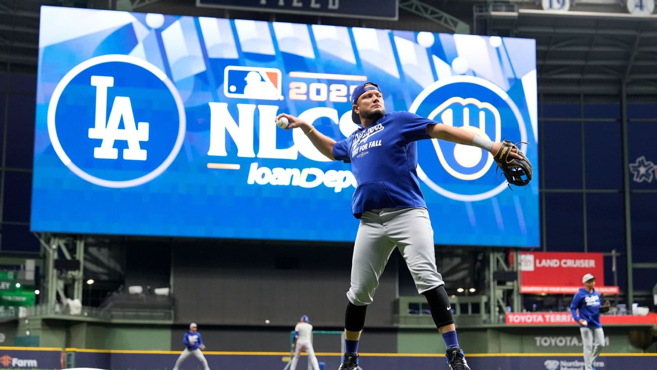 Dodgers keep Miguel Rojas on NLCS roster; Brewers hold steady - ABC7 ...
